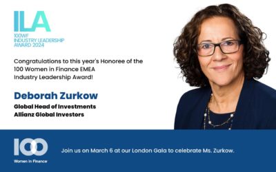 Deborah Zurkow, Global Head of Investments at Allianz Global Investors to receive 100 Women in Finance’s 2024 EMEA Industry Leadership Award